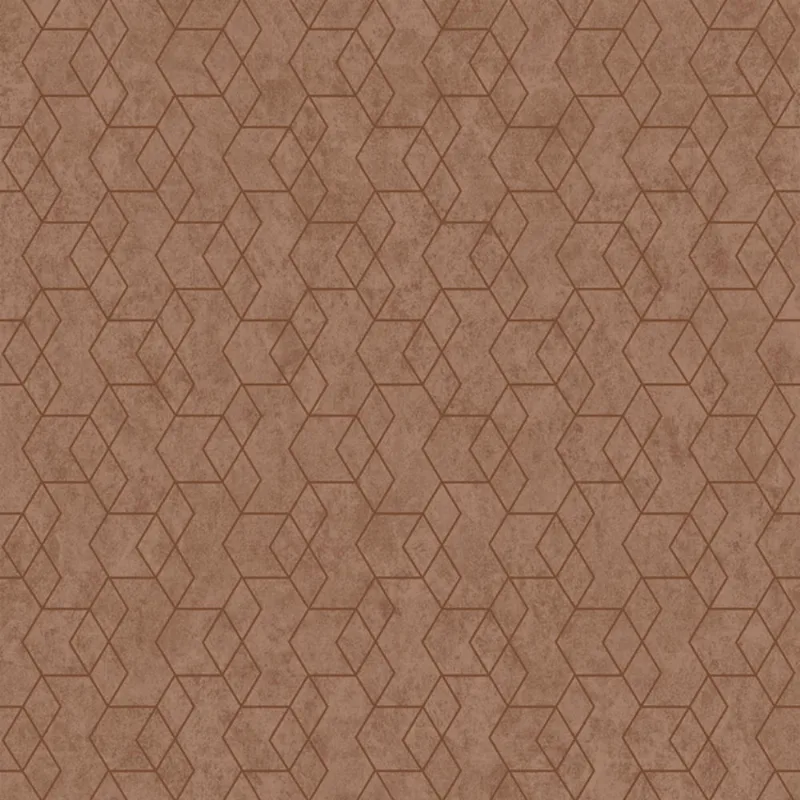 Papel De Parede Essencial - Ess1051 Geometrico Marrom - Rolo Fechado De 53cm X 10mts Ess1051 Edantex