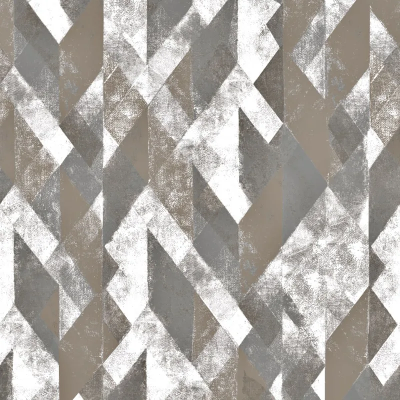 Papel De Parede Essencial - Ess1039 Geometrico Cinza/branco - Rolo Fechado De 53cm X 10mts Ess1039 Edantex