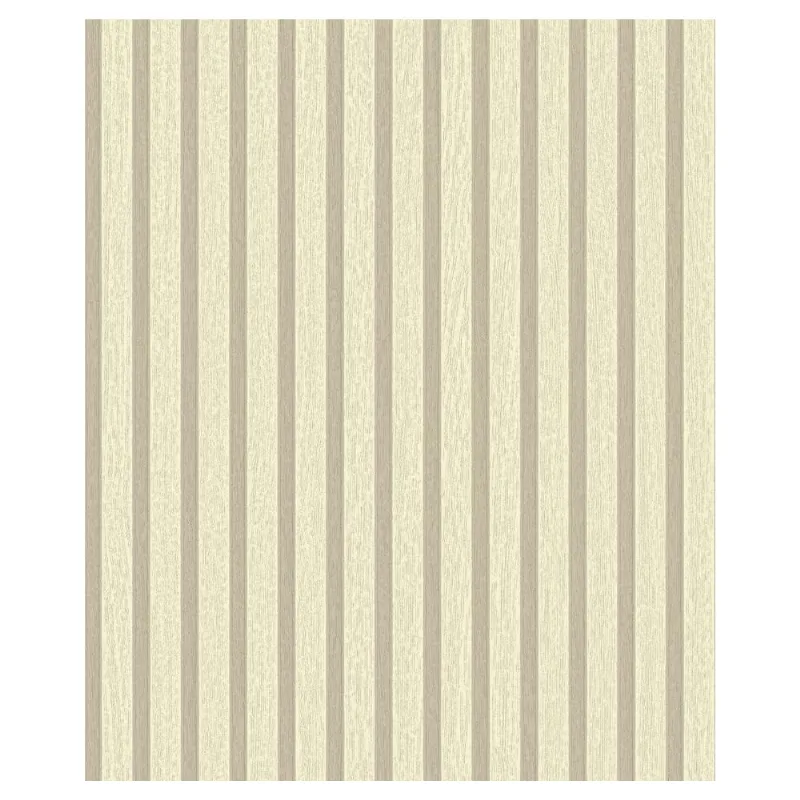 Papel De Parede Unique Un5065 Ripado Creme com Cinza Rolo Fechado de 53cm x 10mts Edantex