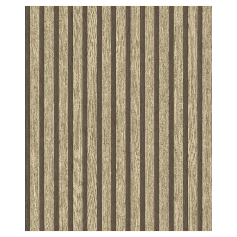 Papel De Parede Unique Un5066 Ripado Marfim com Grafite Rolo Fechado de 53cm x 10mts Edantex