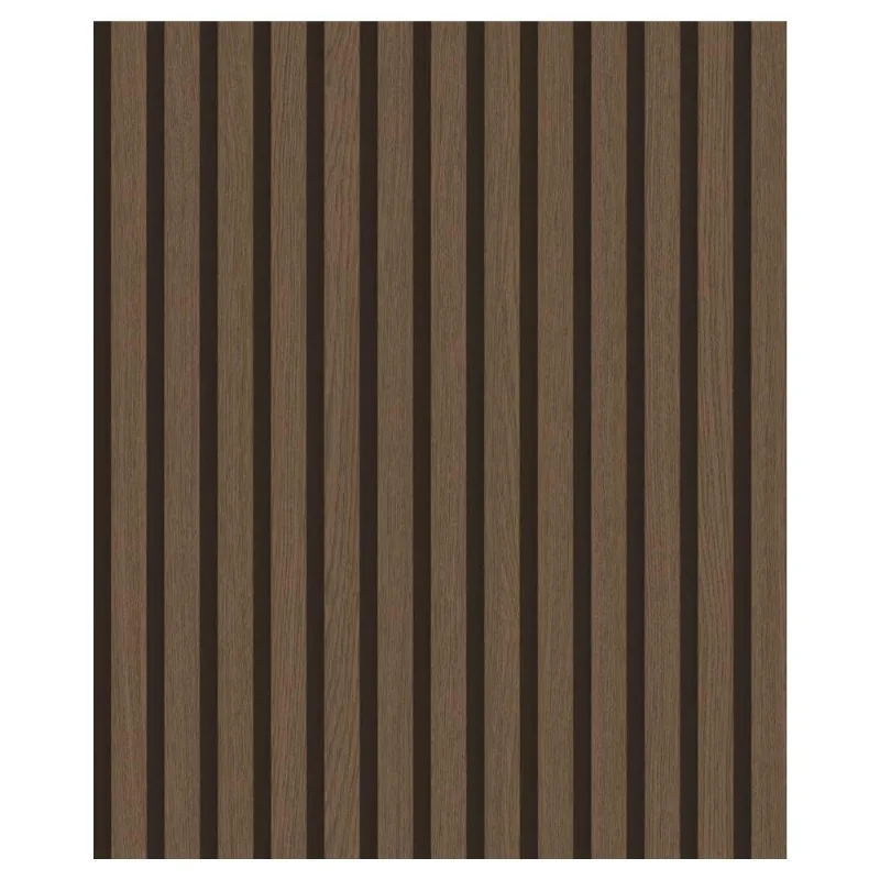 Papel De Parede Unique Un5068 Ripado Marrom com Preto Rolo Fechado de 53cm x 10mts Edantex