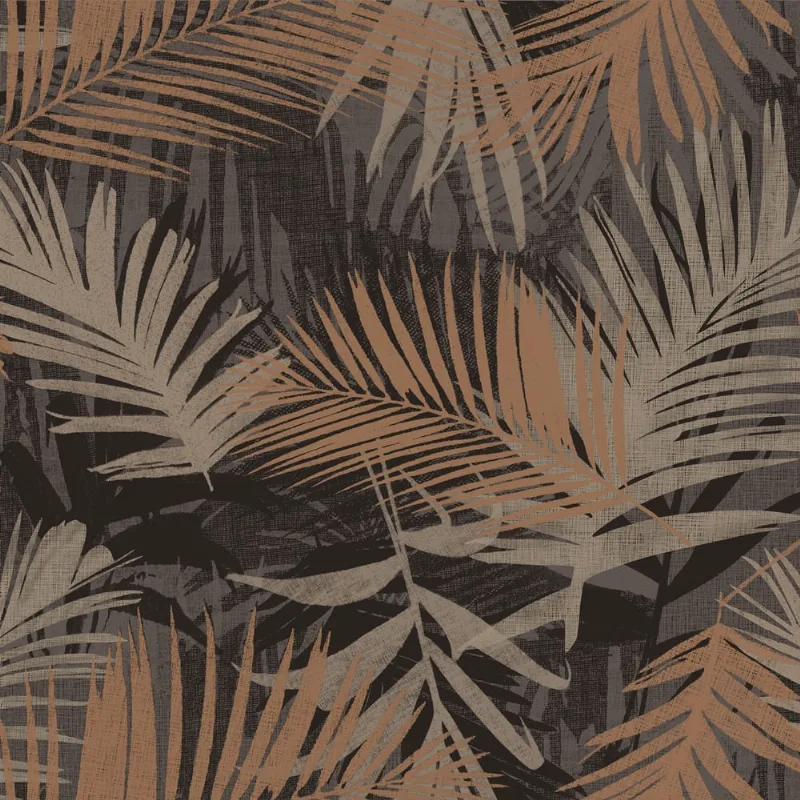 Papel De Parede Avalon 01 Folhas Preto /laranja /cinza - Ava -122 Rolo De 53cm X 10mts Ava-122 Edantex