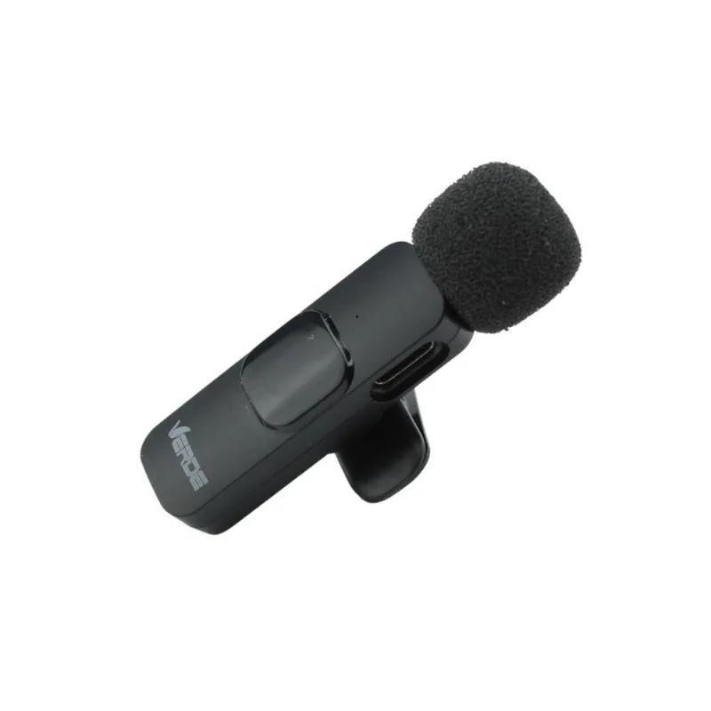 Microfone Wireless De Lapela - Tipo C - Verde