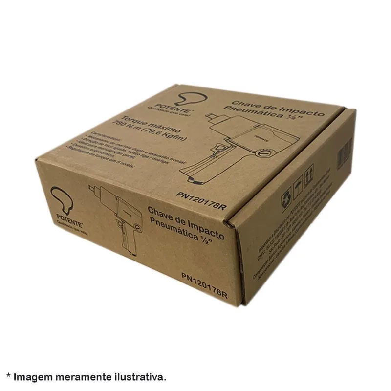 Chave De Impacto Pneumática 1/2 Pol 79,6 Kg 780 N.m Potente