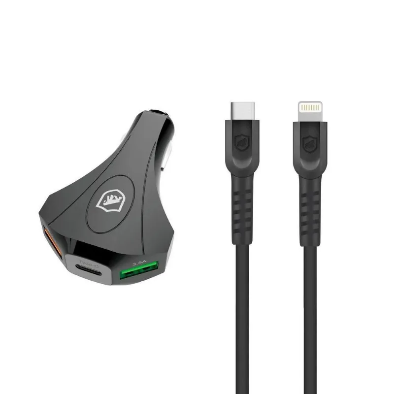 Carregador Veicular Tank Cabo Dual Shock Tipo Com Lightning