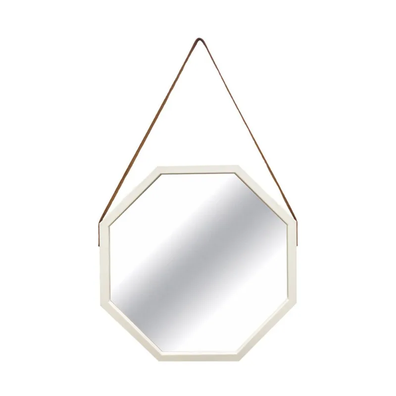 Espelho Oitavado 40X40 C/ Alca De Couro Art Frame - Art Frame