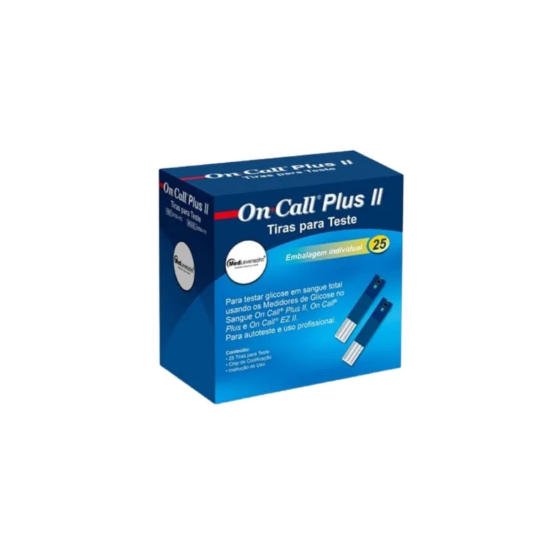 25 Tiras de Glicose Individuais On Call Plus II - On Call Plus