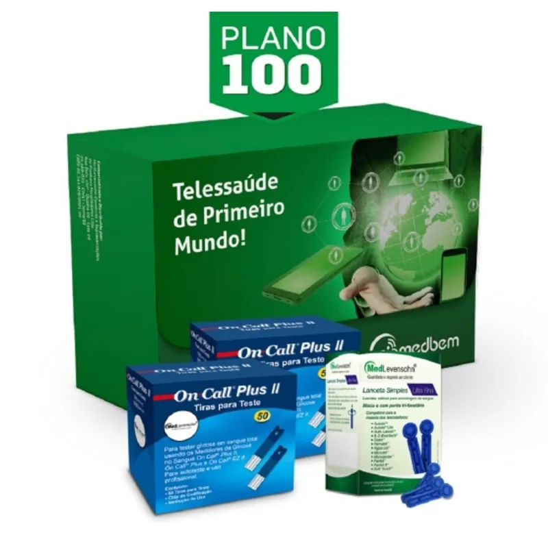 Kit On Call Plus Ii Reposição Com 100 Tiras Para Teste