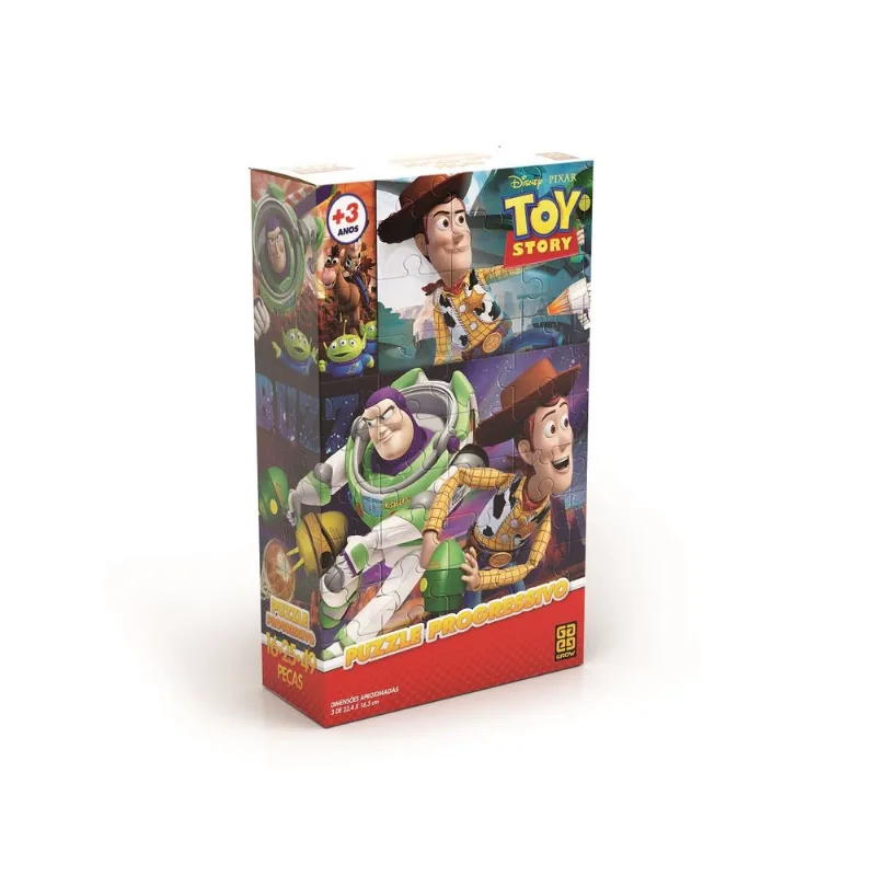 Quebra-Cabeça Progressivo 16/25/49 Peças - Toy Story