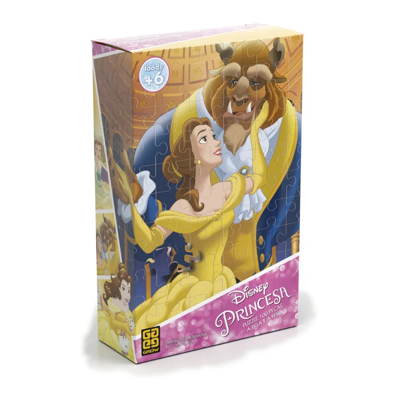 Quebra-Cabeça - 100 peças - Disney - A Bela e a Fera - 2018 - Grow