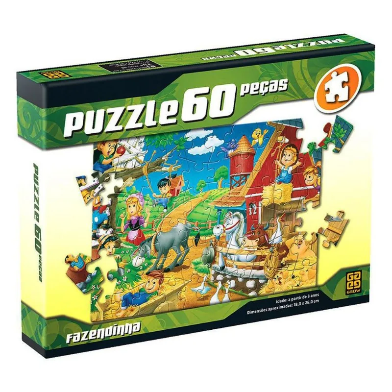 Quebra-cabeça 60 Peças Fazendinha - Grow