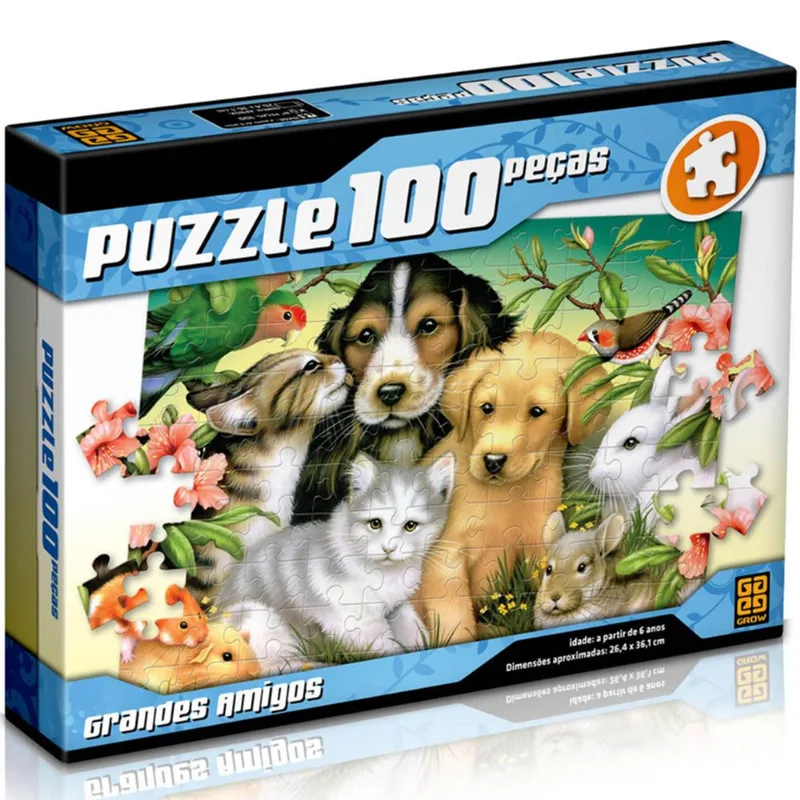 Quebra-Cabeça - Grandes Amigos - 100 Peças - Grow