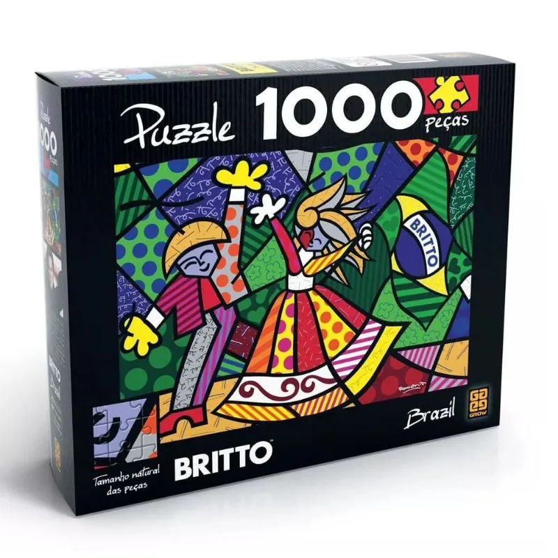 Quebra Cabeça Puzzle 1000 Peças Romero Britto Brazil - Grow 2715