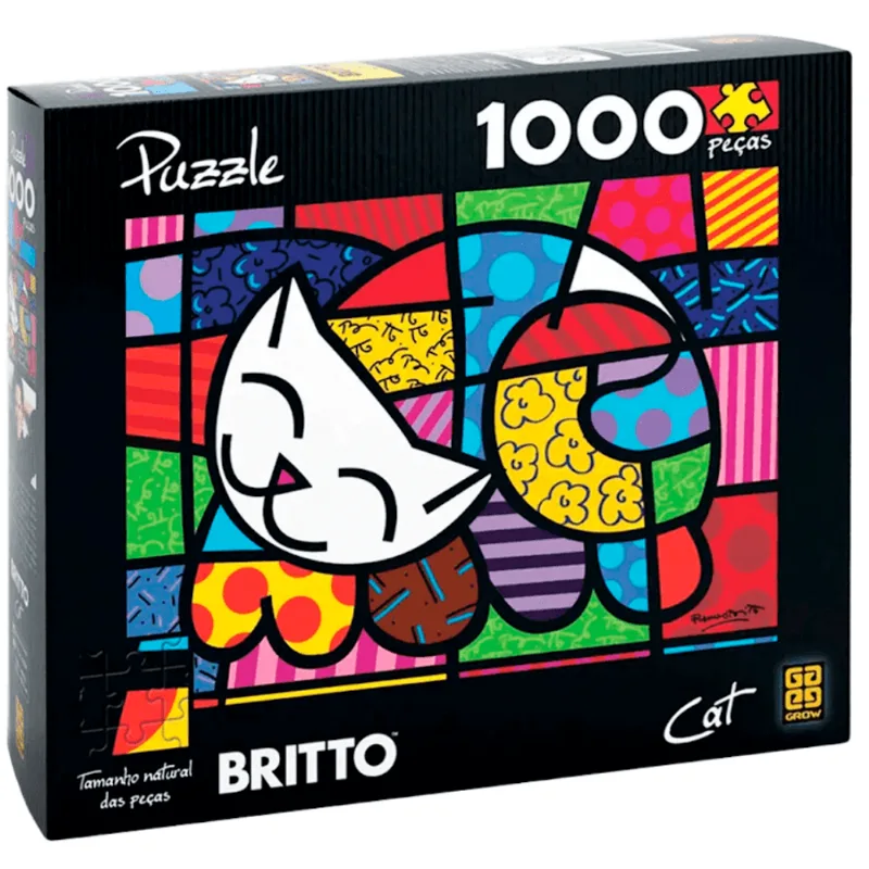 Quebra Cabeça Puzzle 1000 Peças Romero Britto Cat Grow