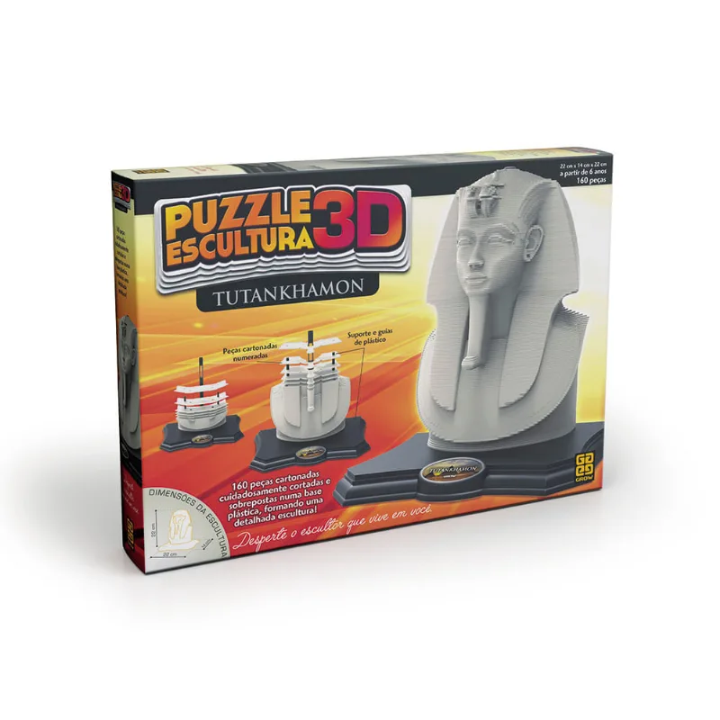 Quebra-Cabeça Puzzle Escultura 3d - Tutankhamon - Grow