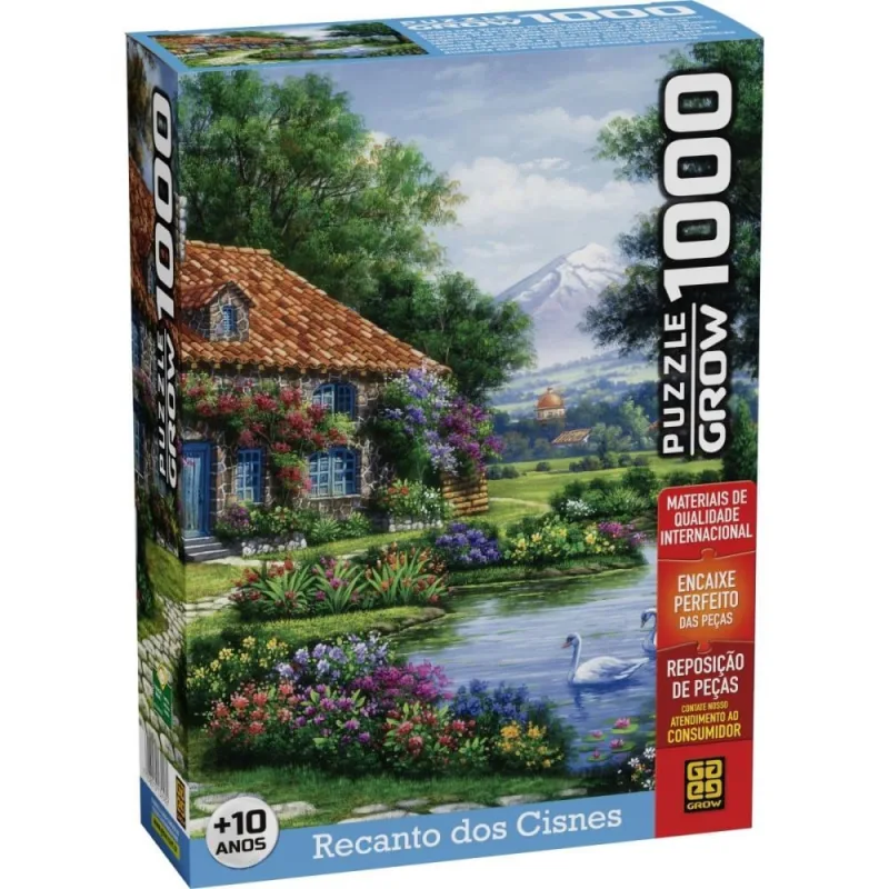 QUEBRA-CABECA Cartonado Recanto dos Cisnes 1000 Pecas - Grow - Brinquedos
