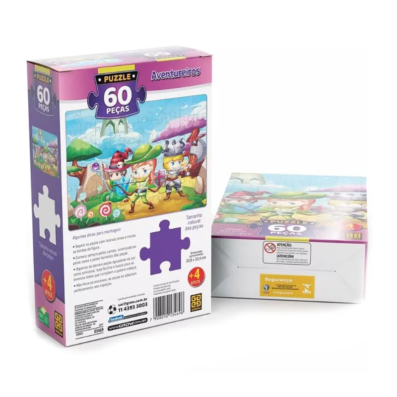 Puzzle 60 Peças Aventureiros - Grow
