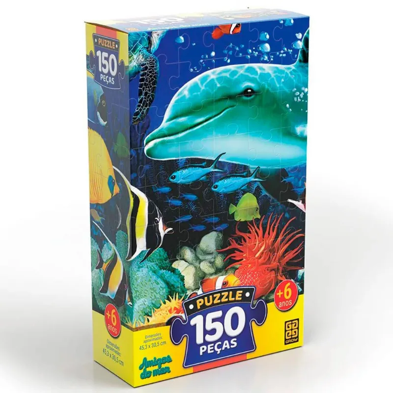Quebra Cabeça Grow Amigos do Mar 150 Peças 25944