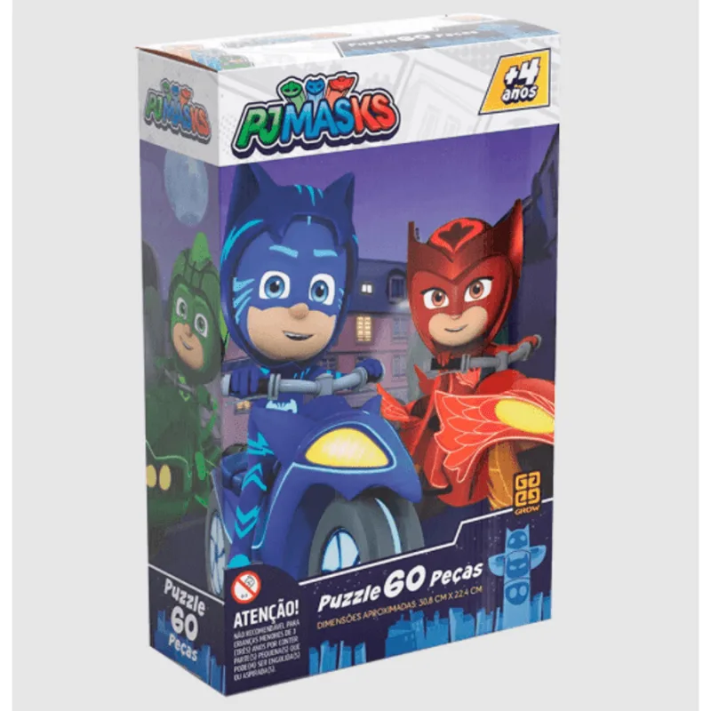 Puzzle Infantil 60 Peças - Grow - PJ MASKS