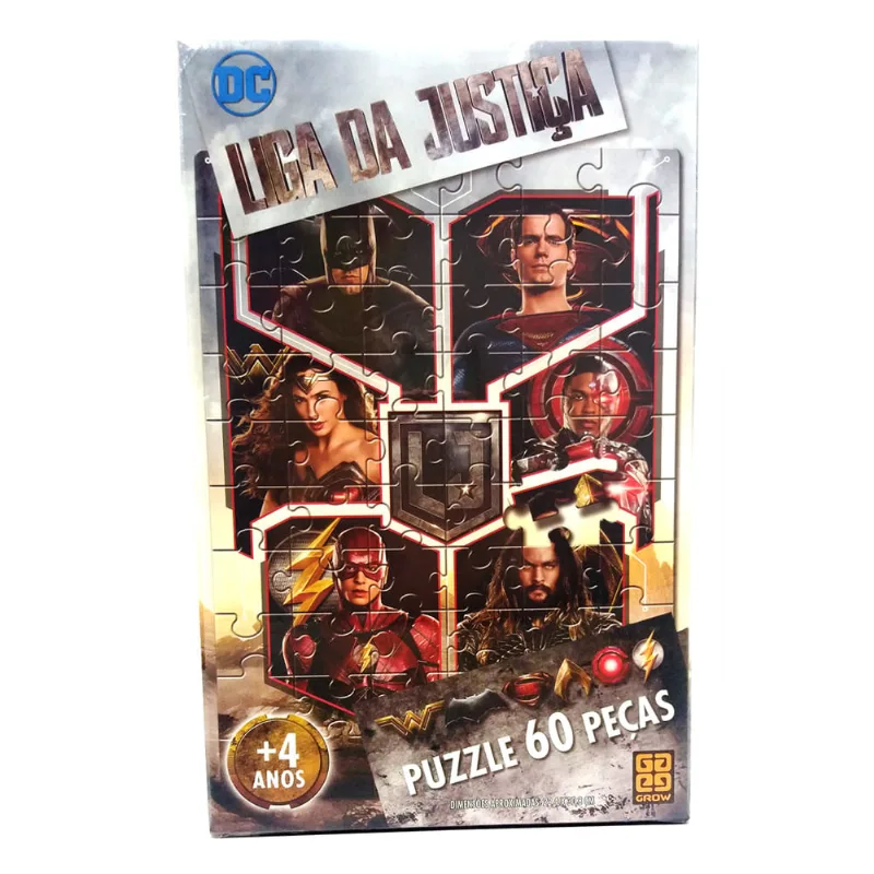 Quebra-Cabeça - Liga da Justiça - O Filme - 60 Peças - Grow