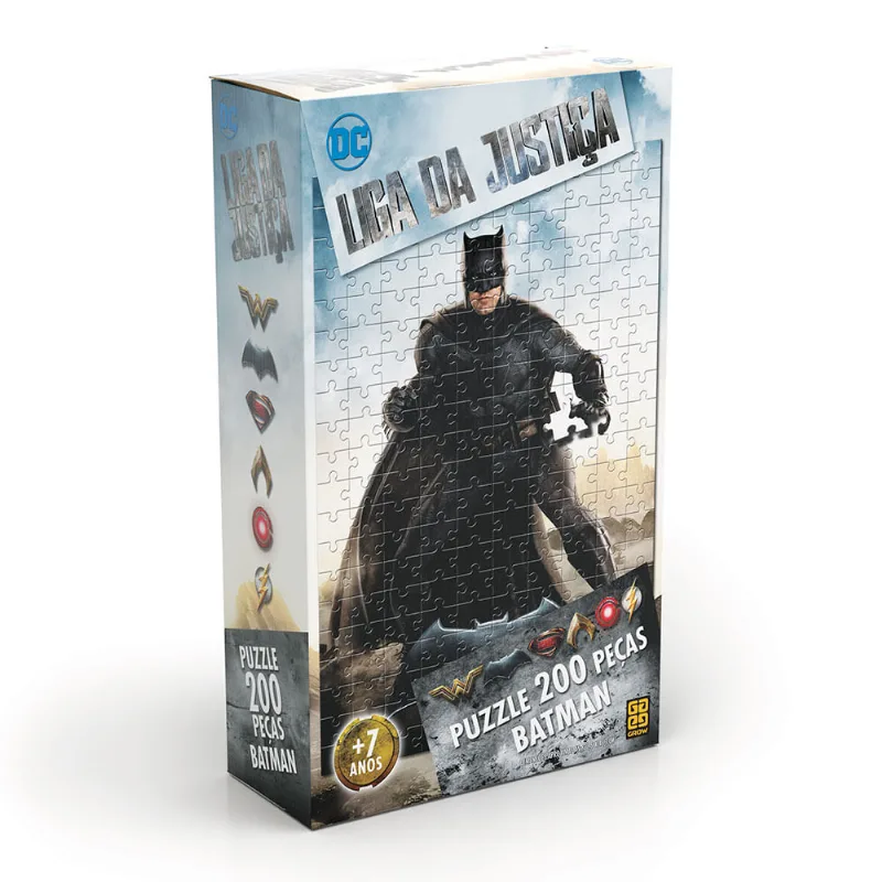 Quebra-Cabeça 200 Peças - Batman - Liga da Justiça - Grow