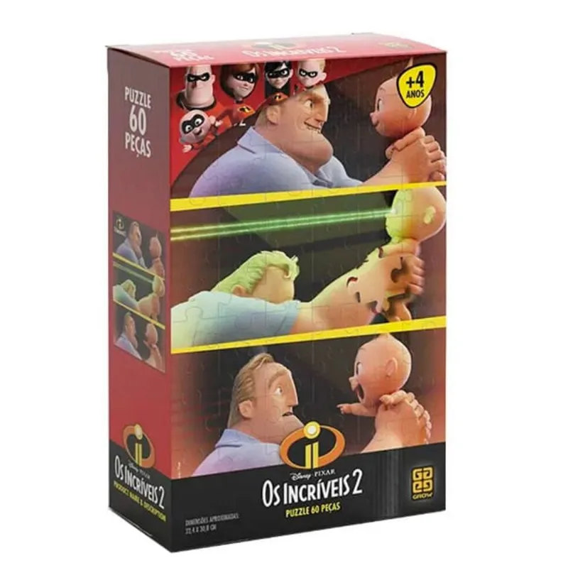 Puzzle Infantil 60 Peças - Grow - OS INCRIVEIS 2