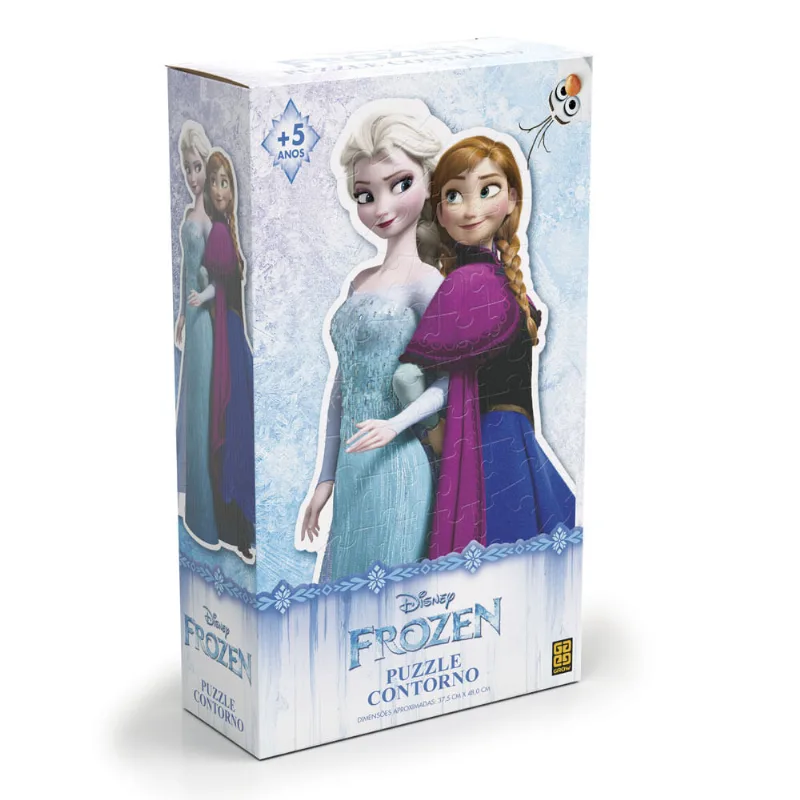 Quebra-Cabeça Contorno - 80 Peças - Disney - Frozen - Grow