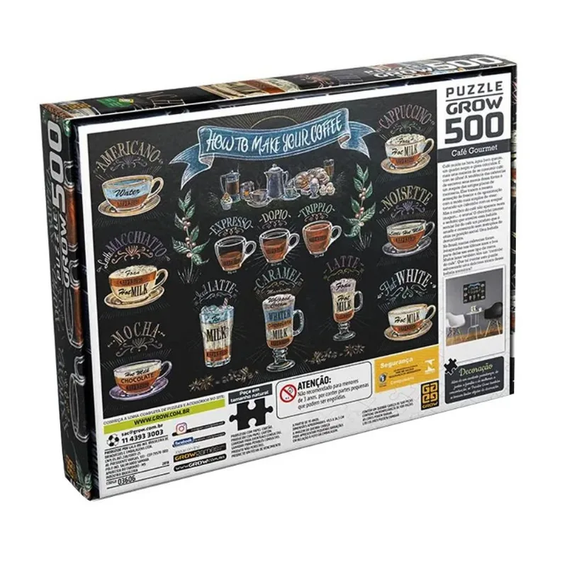 Puzzle 500 peças Café Gourmet - Grow