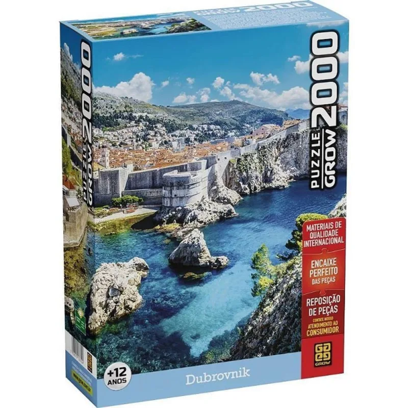 Quebra-cabeça Cartonado Dubrovnik 2000 Peças Encaixe Preciso Grow - Grow - Brinquedos