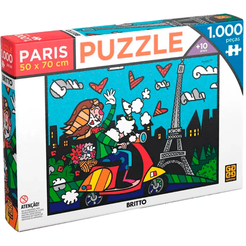 Quebra Cabeça Puzzle 1000 Peças Romero Britto Paris Grow