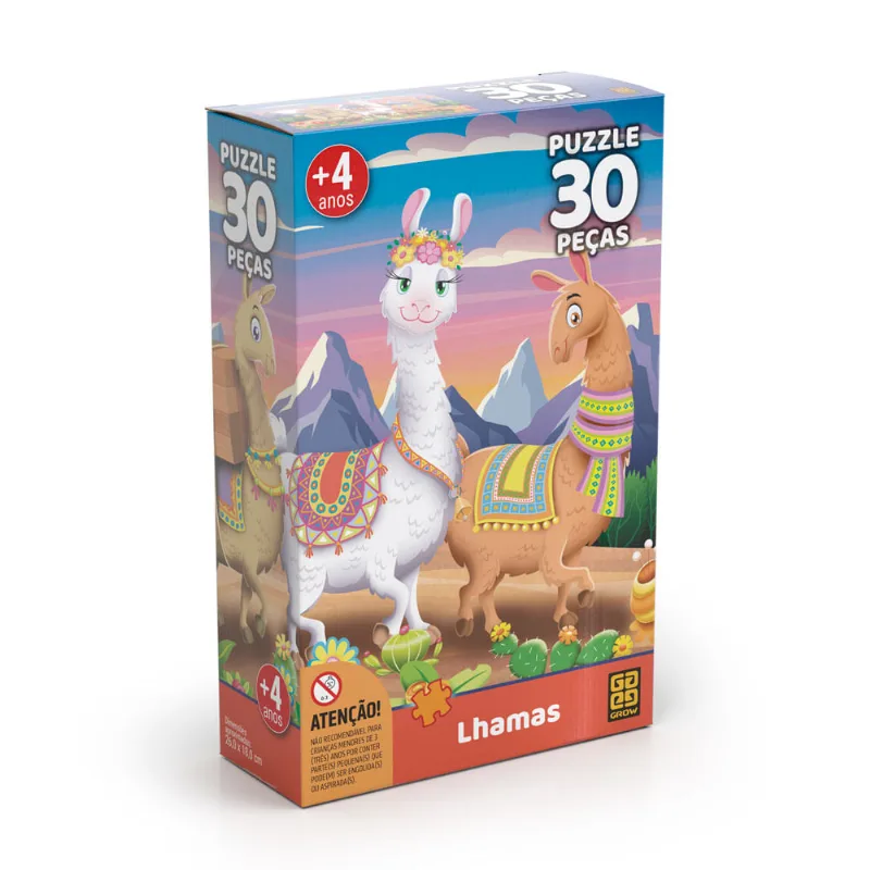 Quebra-Cabeça - 30 Peças - Lhama - Grow