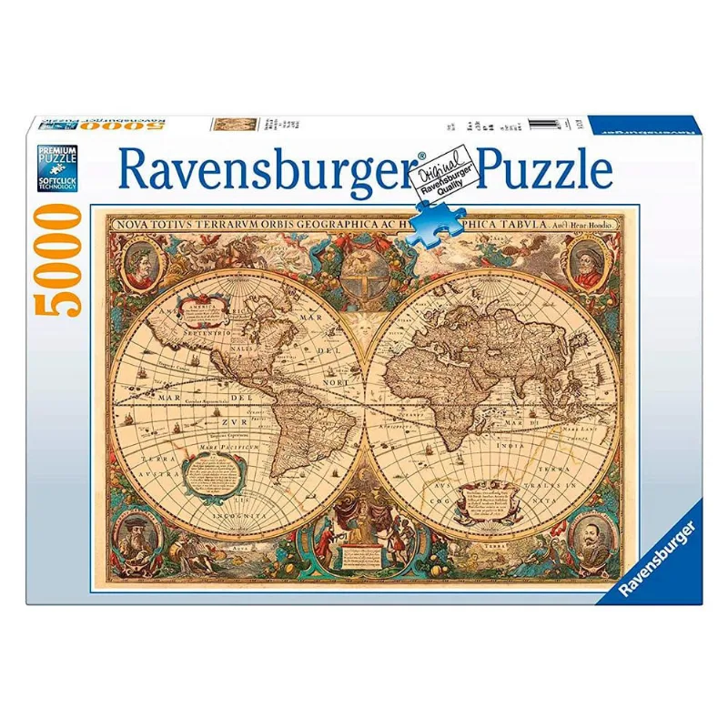 Puzzle 5000 peças Mapa do Mundo Antigo - Ravensburger - Importado