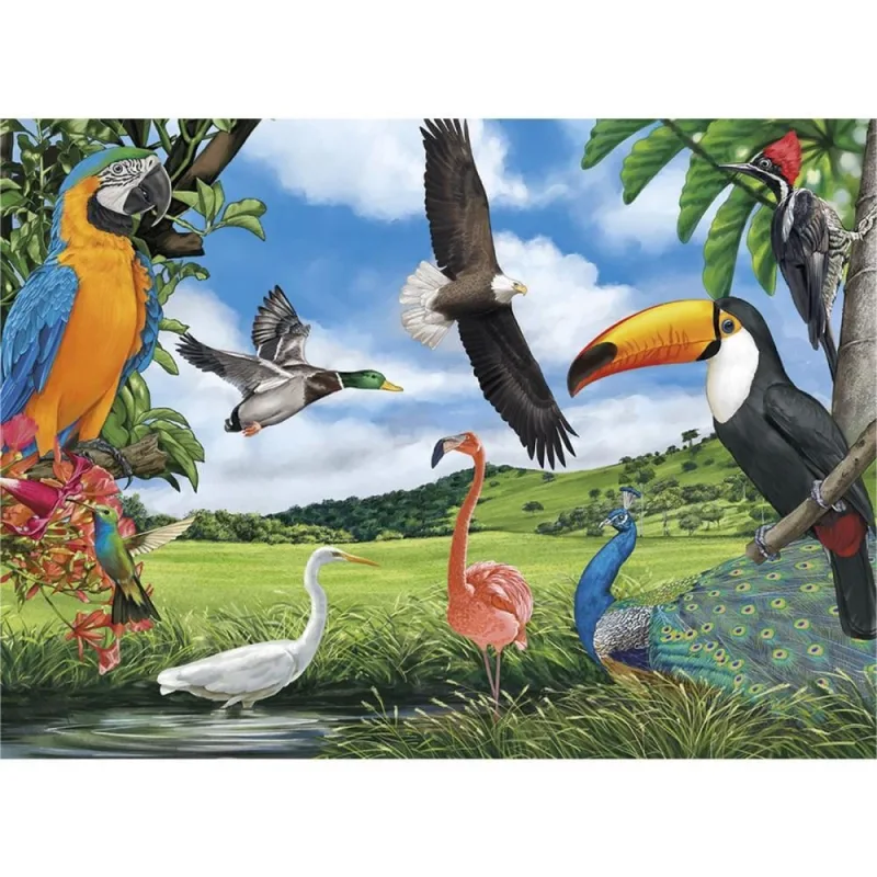 QUEBRA-CABECA Cartonado AVES 100 Pecas - Grow - Brinquedos