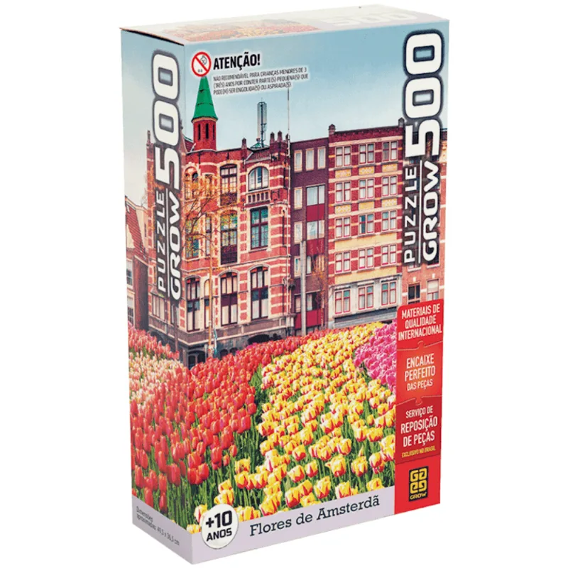 Quebra Cabeça Puzzle 500 Pç Flores em Amsterdam Holanda Grow
