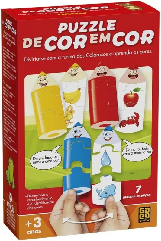Quebra Cabeça Educativo De Cor Em Cor Grow - 3956 - Grow - Brinquedos
