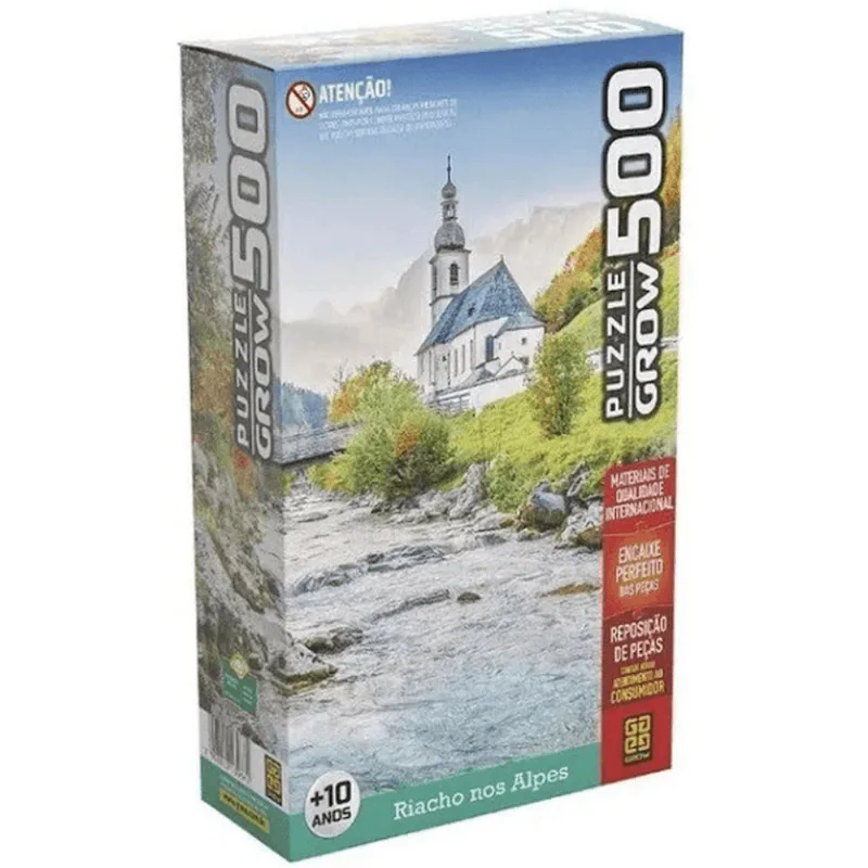 Quebra Cabeça Puzzle 500 Peças Riacho Nos Alpes Grow