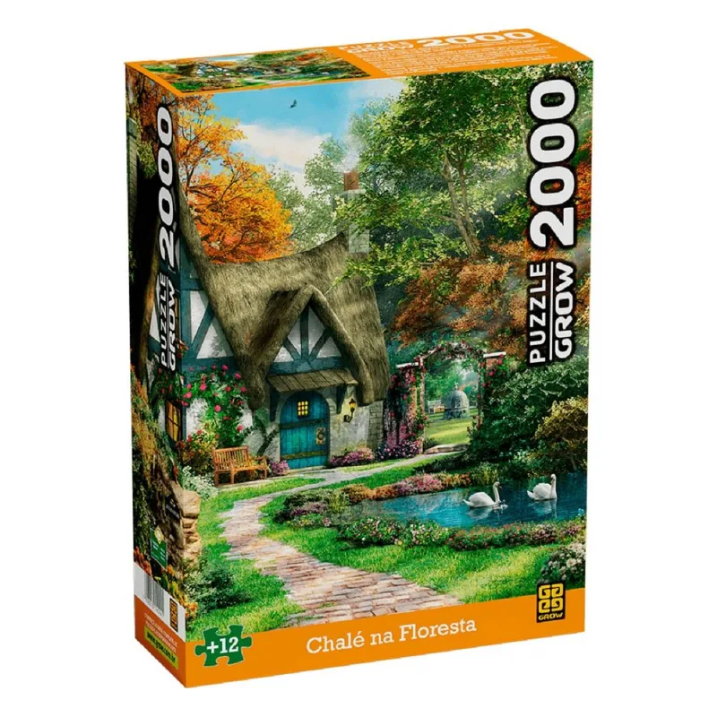 Quebra Cabeça 2000 Peças Chalé na Floresta Grow