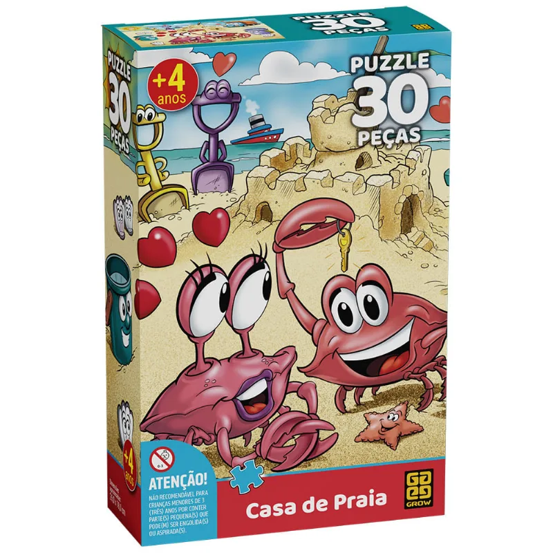 Quebra-Cabeça - 30 Peças - Casa Na Praia - Grow
