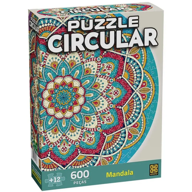 Quebra-Cabeça 600 Peças Circular Mandala - LC - Brinquedos