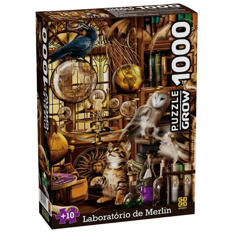 Quebra Cabeça Puzzle 1000 Peças Laboratório De Merlin Grow