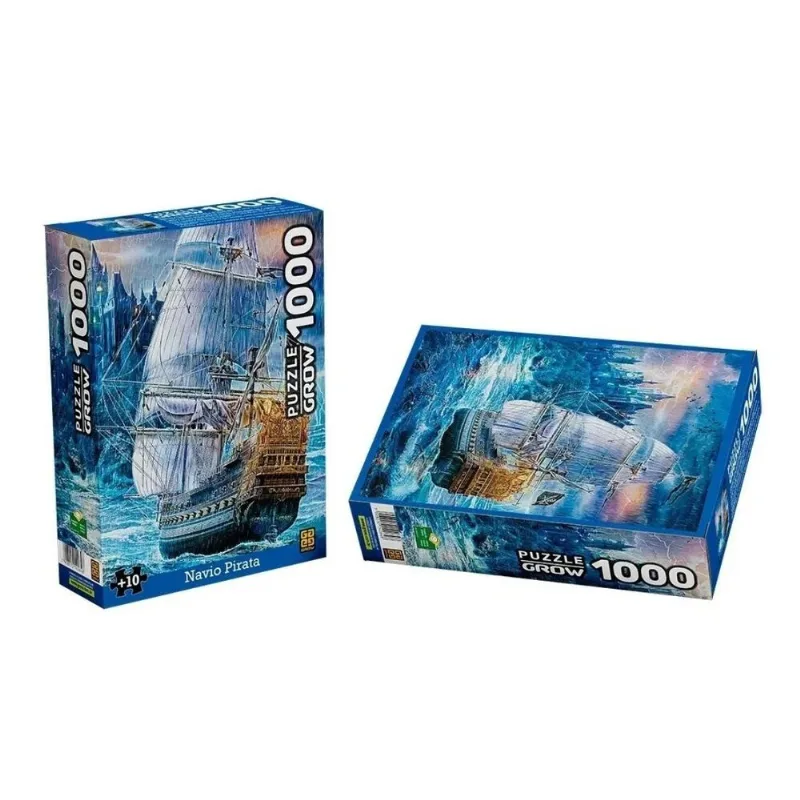 Quebra-Cabeça Navio Pirata 1000 Peças - Grow 04264