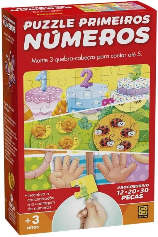 Quebra Cabeça Progressivo Primeiros Números Grow - 4367 - Grow - Brinquedos