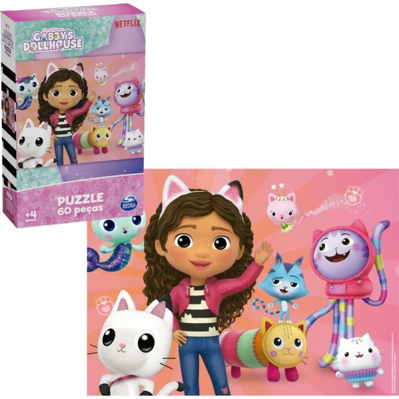 QUEBRA-CABECA Cartonado GABBYS Dollhouse 60PCS - Grow - Brinquedos