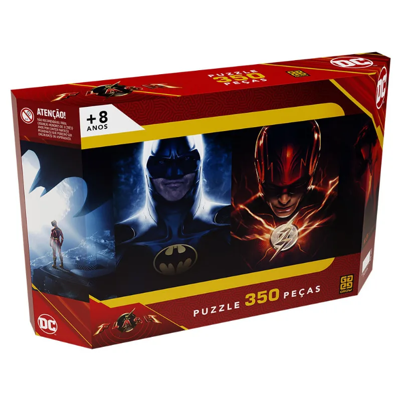 Quebra-Cabeça Panorama - DC Comics - The Flash - 350 Peças - Grow