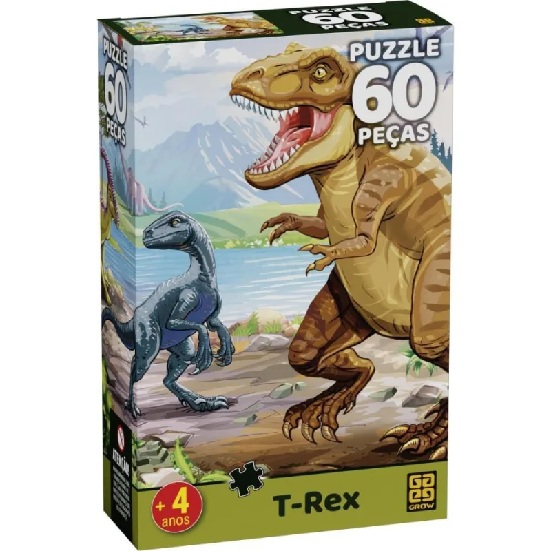 QUEBRA-CABECA Cartonado T-REX 60 Pecas - Grow - Brinquedos