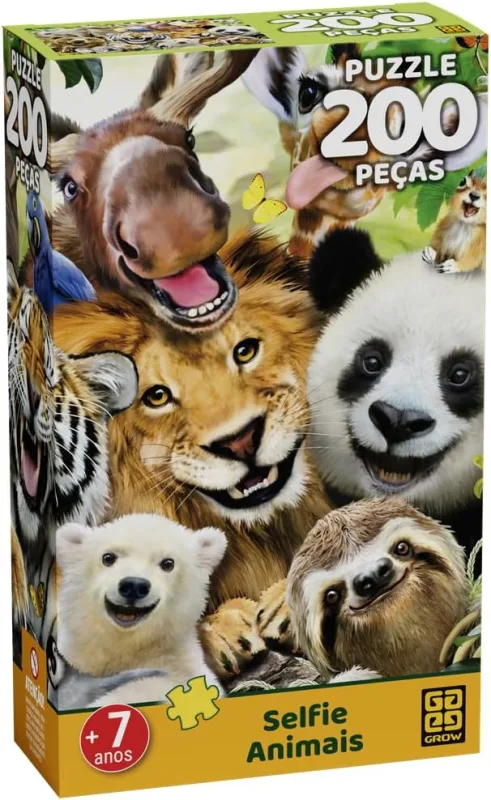Quebra-Cabeça 200 Peças Selfie Animais - LC