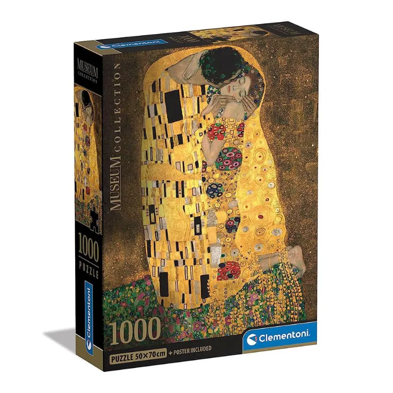 Puzzle 1000 Peças Klimt - O Beijo com Pôster - Clementoni 39790 Puzzle 1000 Peças Klimt - O Beijo com Pôster - Clementoni - Imp.