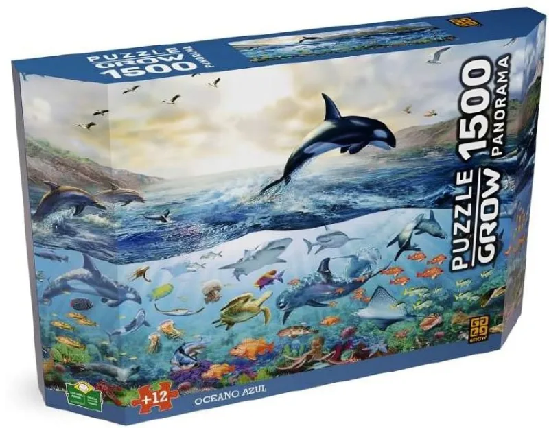 Quebra-Cabeça 1500 Peças Panorama Oceano Azul - LC