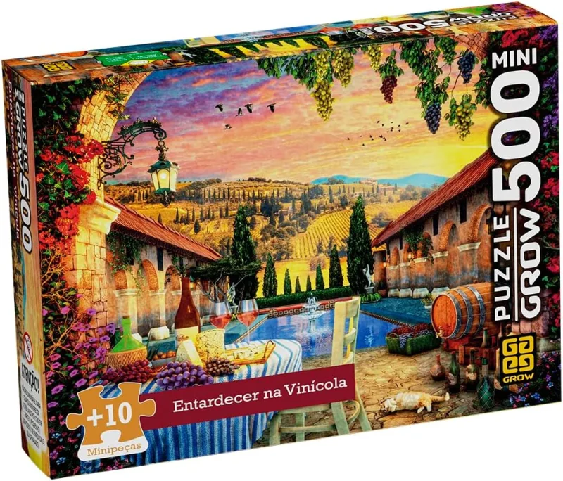 Quebra-Cabeça Mini 500 Peças Entardecer Na Vinícula - LC - Brinquedos