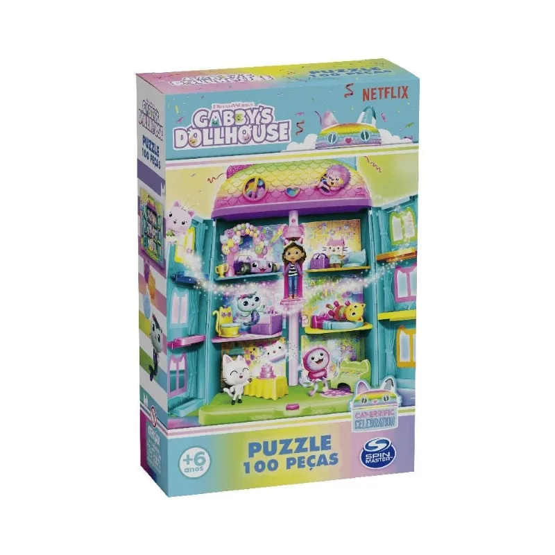Gabbys Dollhouse Quebra-Cabeça 100 peças Brilhante - Grow